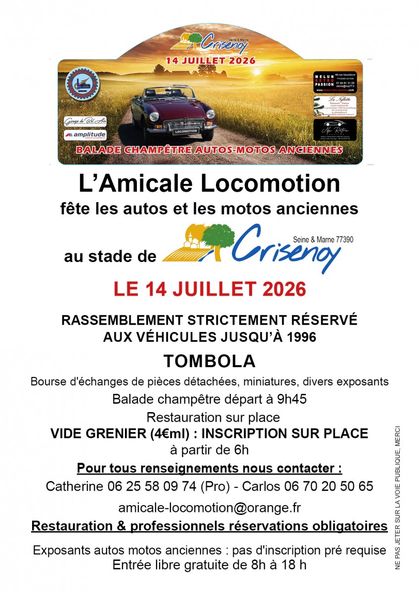 Vide grenier et rassemblement voitures et motos jusqu'à 1996cuiembr